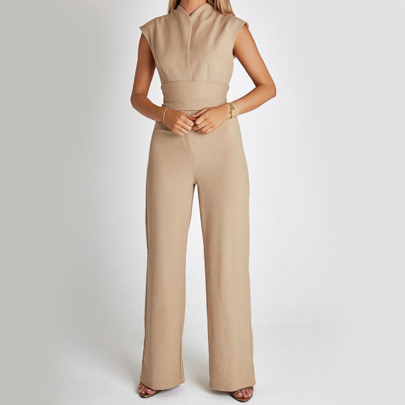 Fashion Elegant Long Sleeveless Jumpsuit Casual Wide Leg Long Overalls Clothing For Women