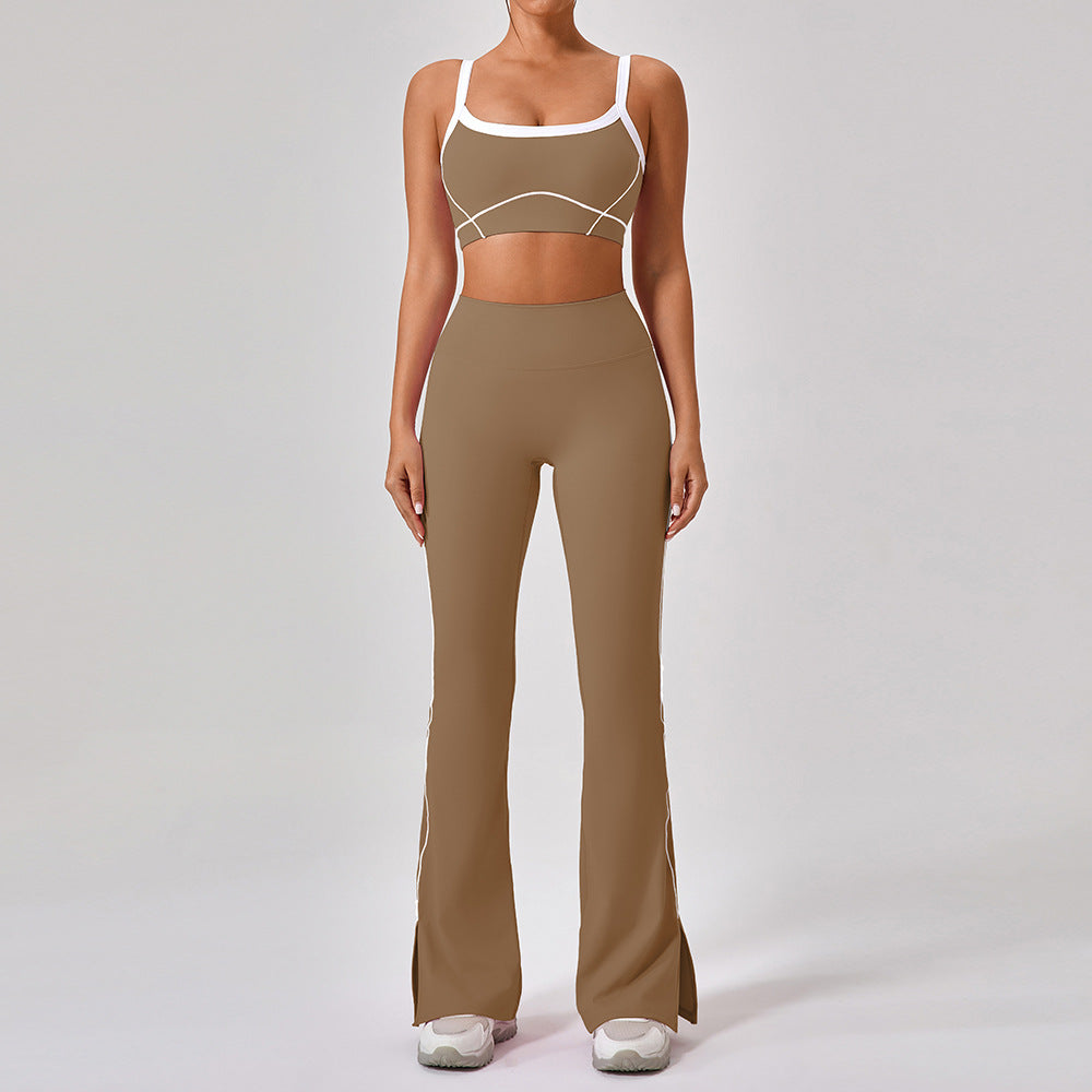 Outdoor Sports Gym Suits Women's  Contrast Color Fitness Set Outfits