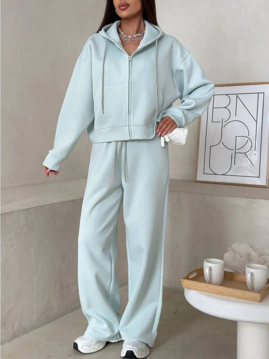 Hoodie Lace-up Trousers Two-piece Set