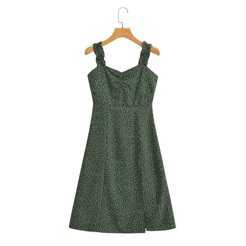 New Wave Print Spaghetti Strap Dress For Women