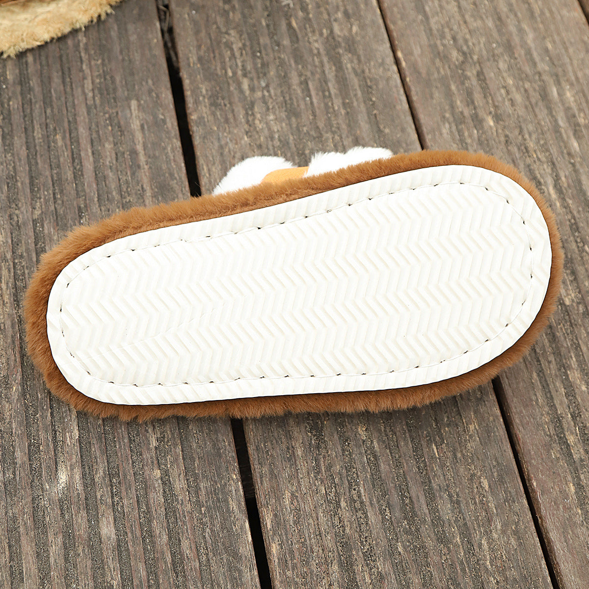 Slippers Fluffy Slippers Cross Strap Stitching Warm Casual Platform