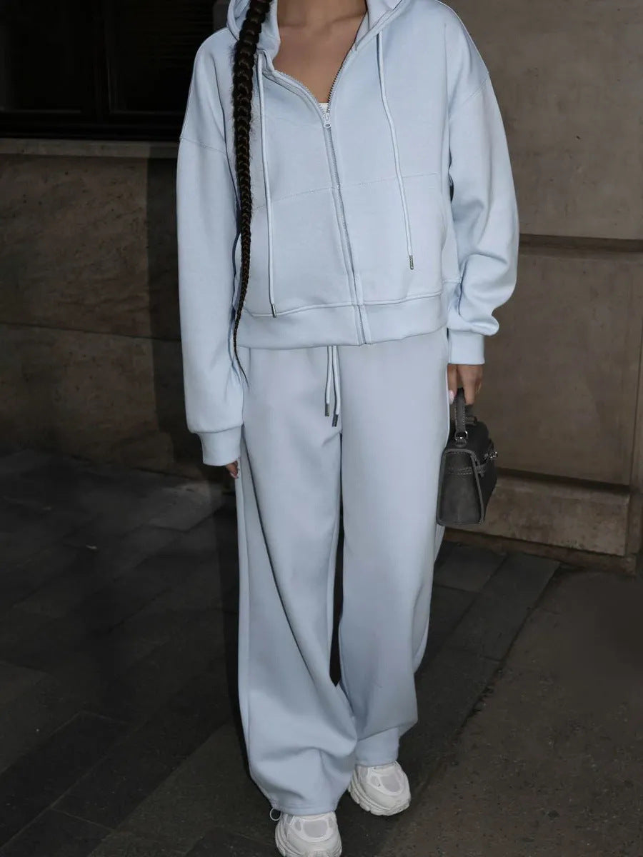 Hoodie Lace-up Trousers Two-piece Set