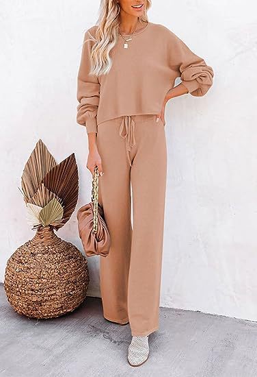 Set Casual Solid Color Long-sleeved Trousers Two-piece