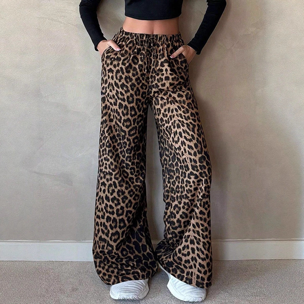Leopard Pants Clothing Satin Casual Pants