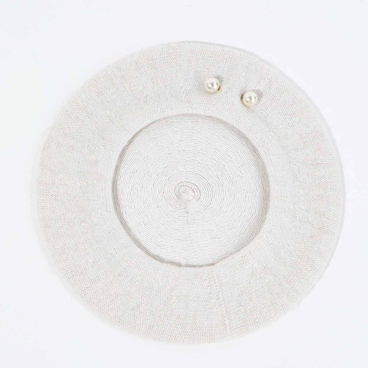 Woolen Large Pearl Decoration Beret Women's Fall Winter Fashion