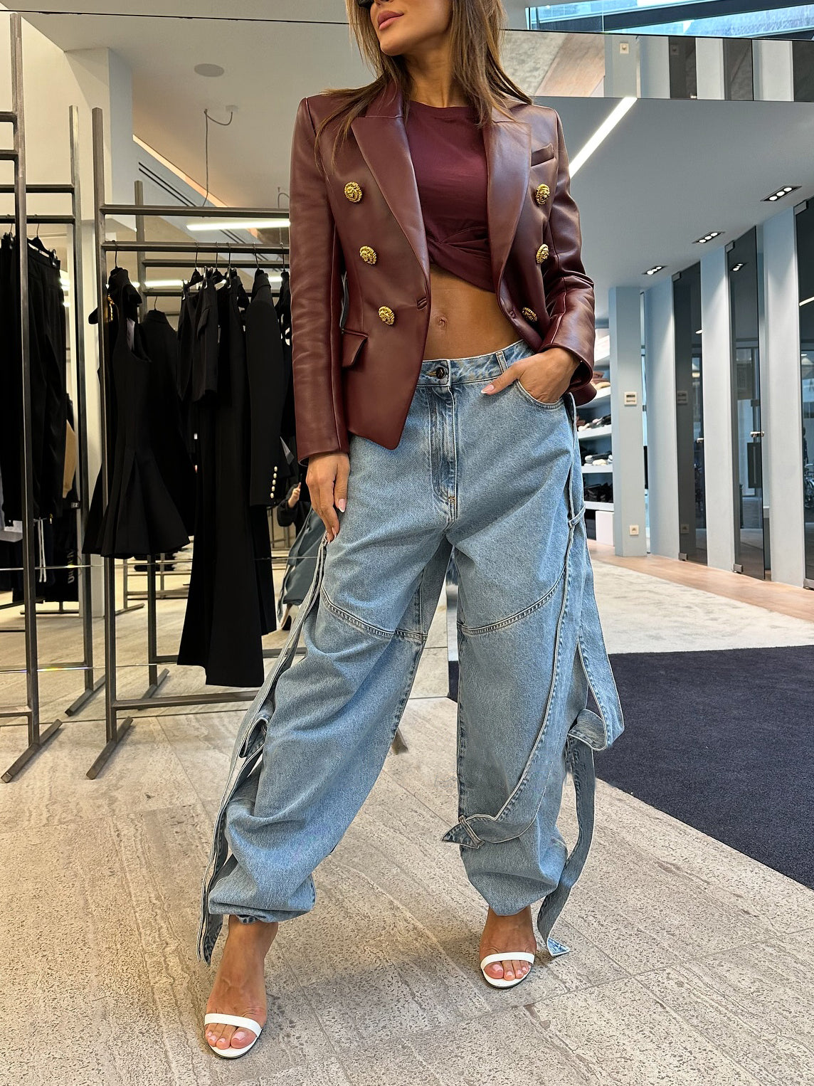 Pants Light Blue Denim Wide-Leg