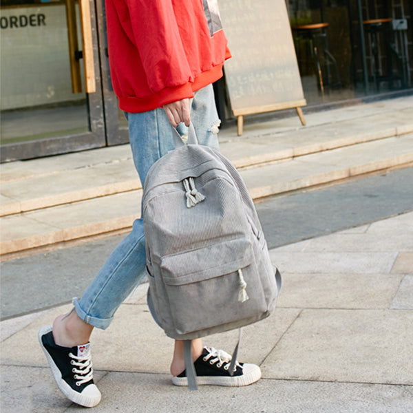Bags School Corduroy Backpack Students