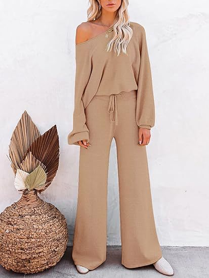 Set Casual Solid Color Long-sleeved Trousers Two-piece