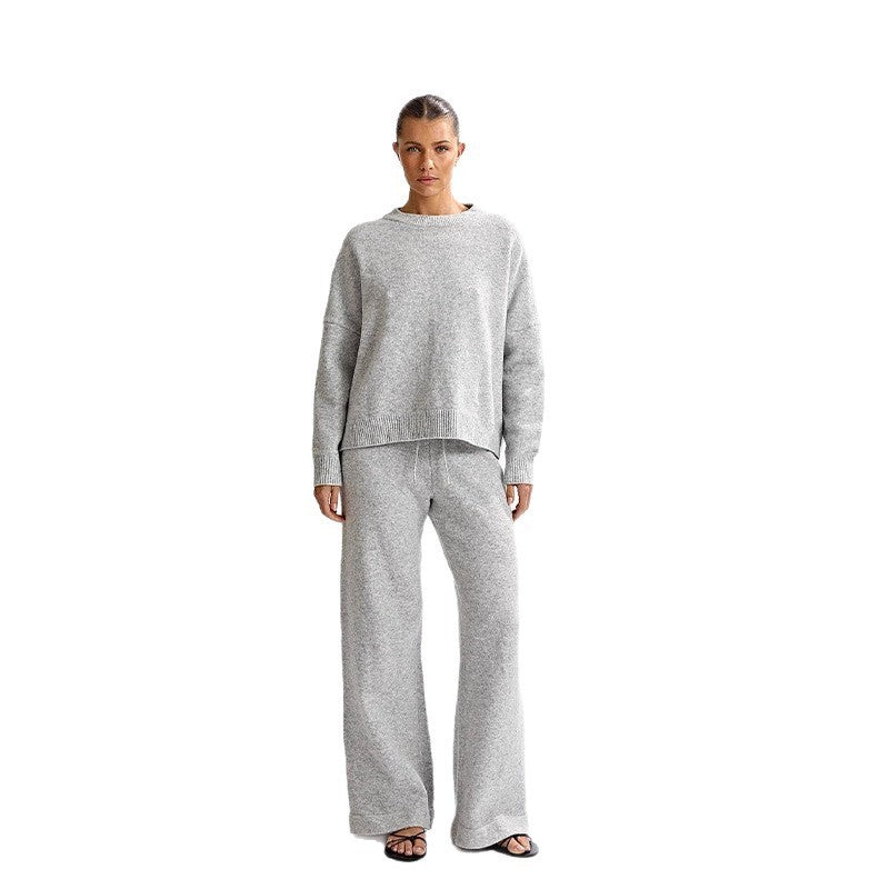 Set Pants Swearter For WomenRound-neck