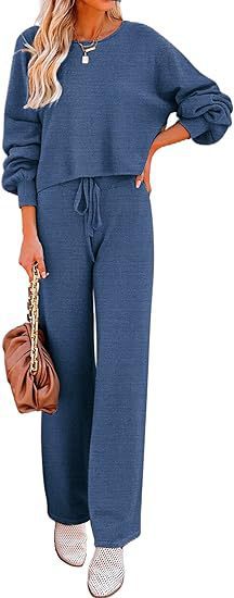 Set Casual Solid Color Long-sleeved Trousers Two-piece