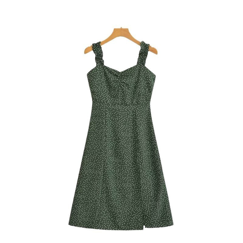 New Wave Print Spaghetti Strap Dress For Women