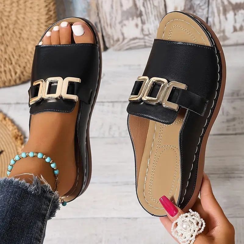 Sandals Summer Fashion Platform Peep-toed Slides