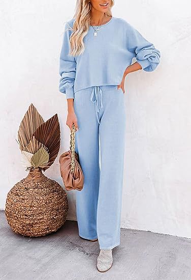 Set Casual Solid Color Long-sleeved Trousers Two-piece