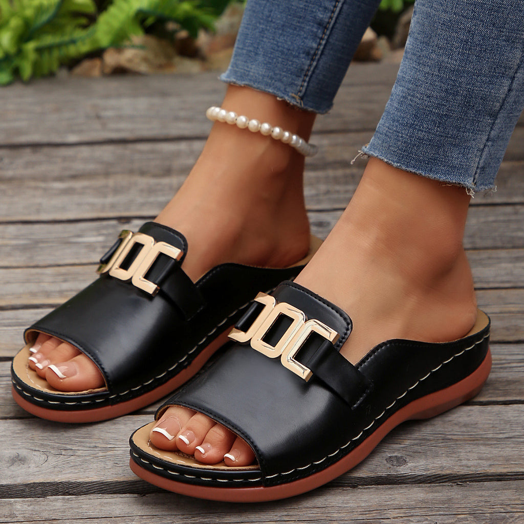 Sandals Summer Fashion Platform Peep-toed Slides