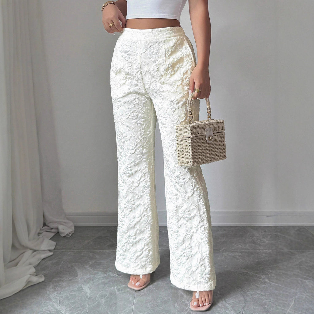 Women's Pants Fashion Mid-waist Casual Floral