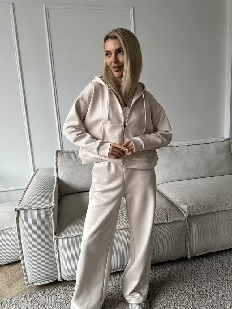 Hoodie Lace-up Trousers Two-piece Set